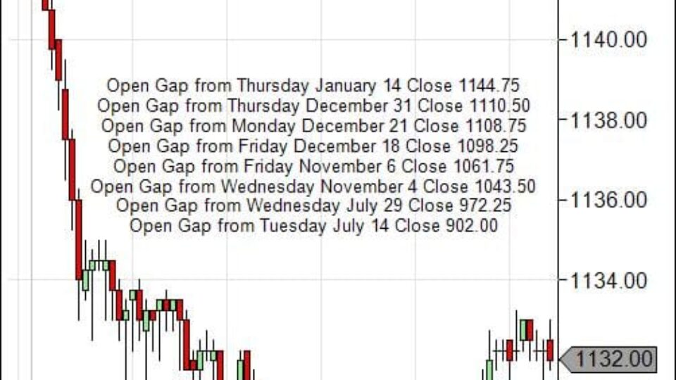 S&P 500 Emini Day Trading Gap Tuesday January 19, 2010