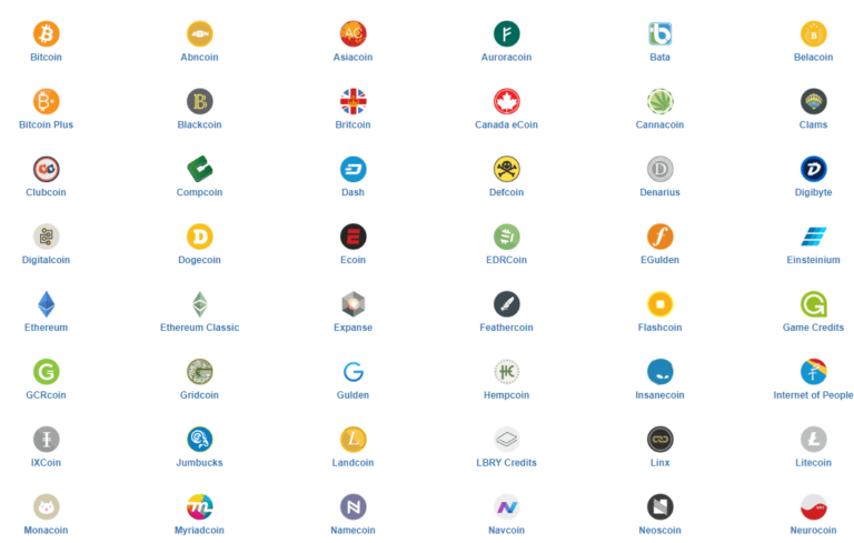 cryptocurrency list