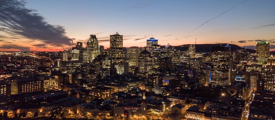 Montreal skyline at dusk